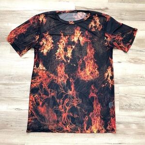 Flame mesh T-shirt